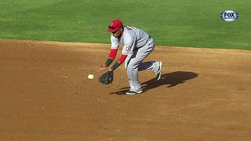 LAA@TEX: Aybar charges, makes quick throw to third