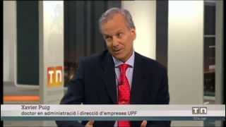 Xavier Puig en el plató de TeleNoticies de TV3 - Les mesures de 2014 del BCE -