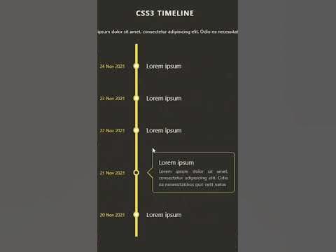 Animated CSS timeline using html css only - YouTube