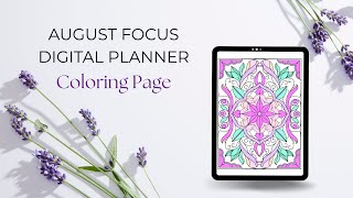 August Focus Digital Planner Coloring Page