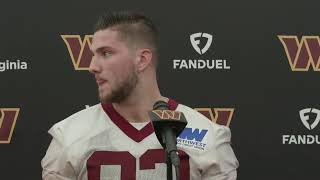 TE Ben Sinnott Speaks to the Media During Commanders Rookie Minicamp