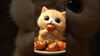 gatito tierno comiendo 😍😍😍 #cat #iacat #gatito #comiendo #cutecat