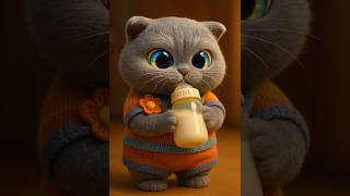 Zoa with Her Baby Bottle 🍼🐱 Happiest Milk Time| Zoa’s Daily Paw #26 #ai #cat #cute