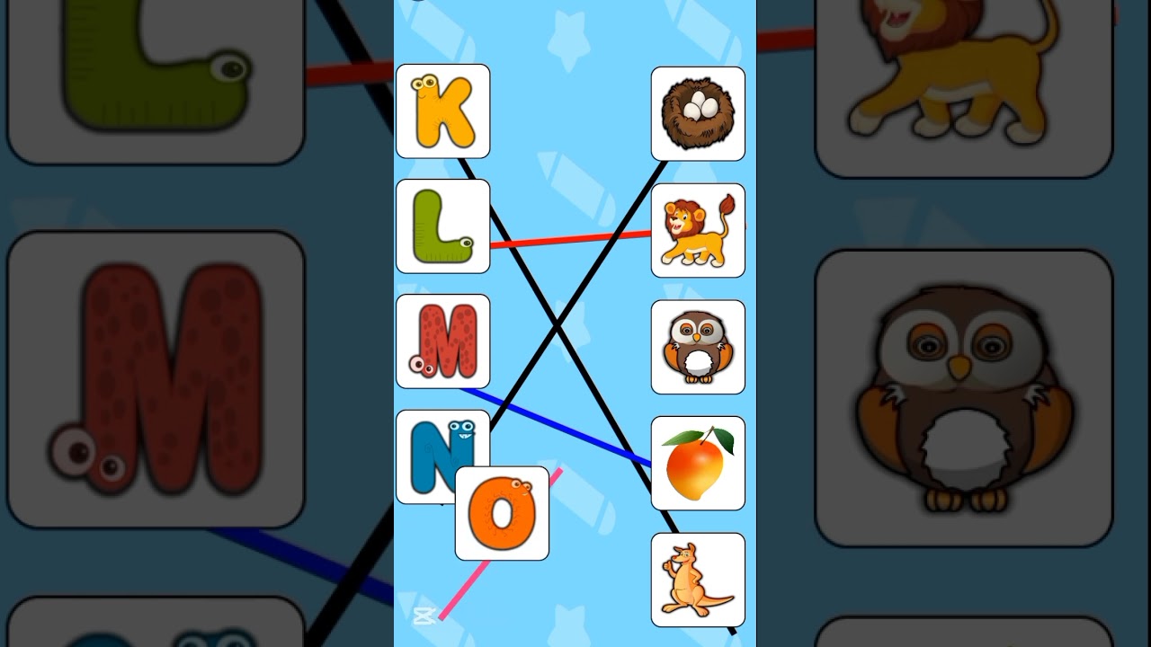 ABC song.matching table. 