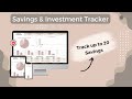 Savings and investments tracker walkthrough  for google sheets