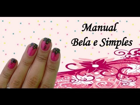 Unhas Decorada Chocolate Derretido Manual Bela e Simples