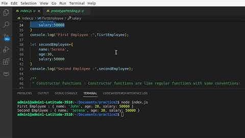Constructor function in Javascript