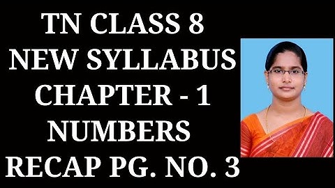 8th Maths Ch-1 Numbers | Recap Exercise Page number 3 | Samacheer One plus One channel
