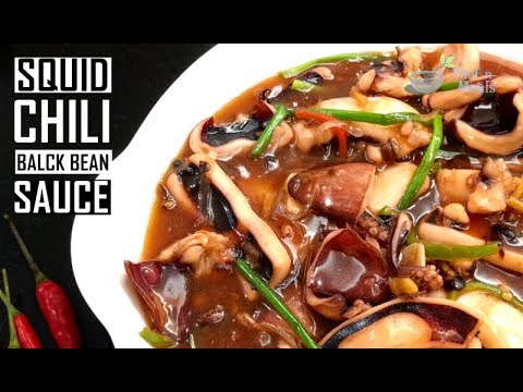 Squid in chili and black bean sauce - Squid Recipe - Seafood Recipe