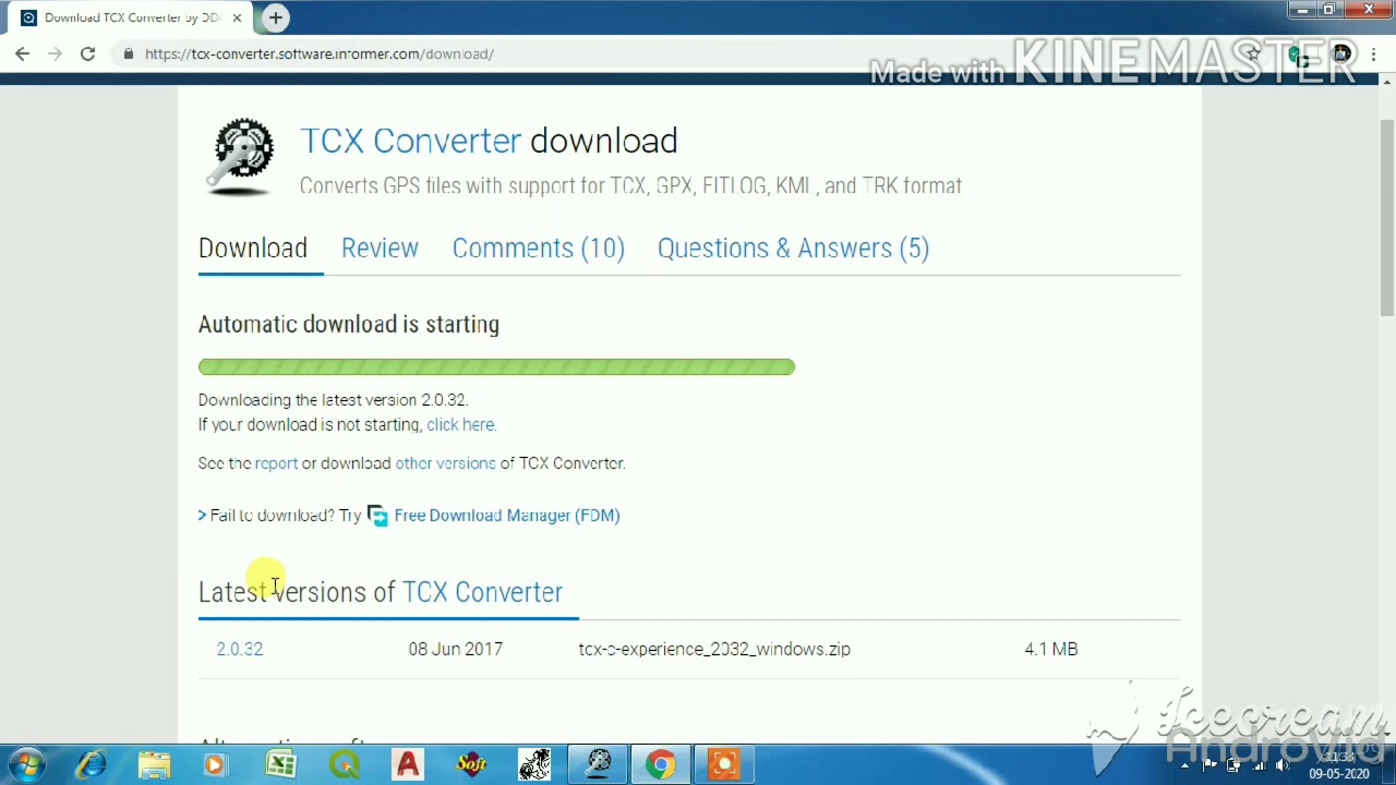 how to convert tcx to fit