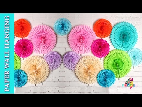 DIY: Paper ceiling / wall hanging Designer Flowers -Christmas Party / Home Decoration #NewYear