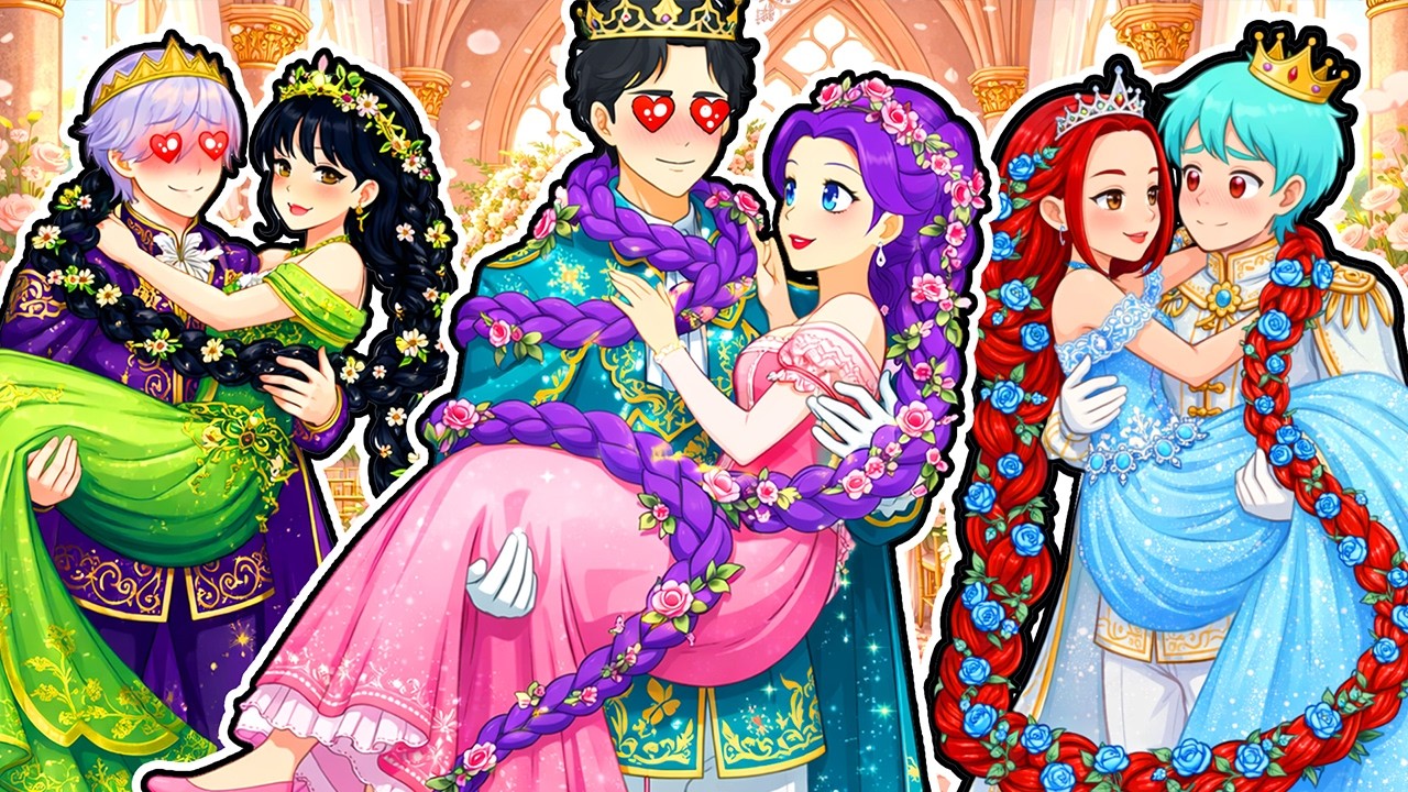 KPOP Demon Hunters: Rescue the HUNTRIX Princess Long Hair at the Ruby VS Emerald VS Amethyst Castle