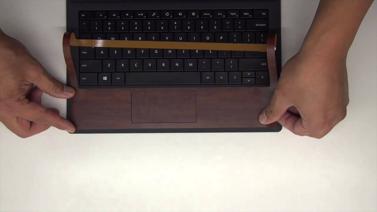 Microsoft Surface Pro 3 Type Cover 3 Keyboard Wrist Guard And Back Royal Primavera Wood Install B Youtube