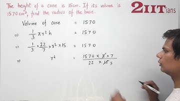 MENSURATION Exercise 17.2 Q9 Class X ICSE |The height of a cone is 15 cm. If its volume is 1570 cm3