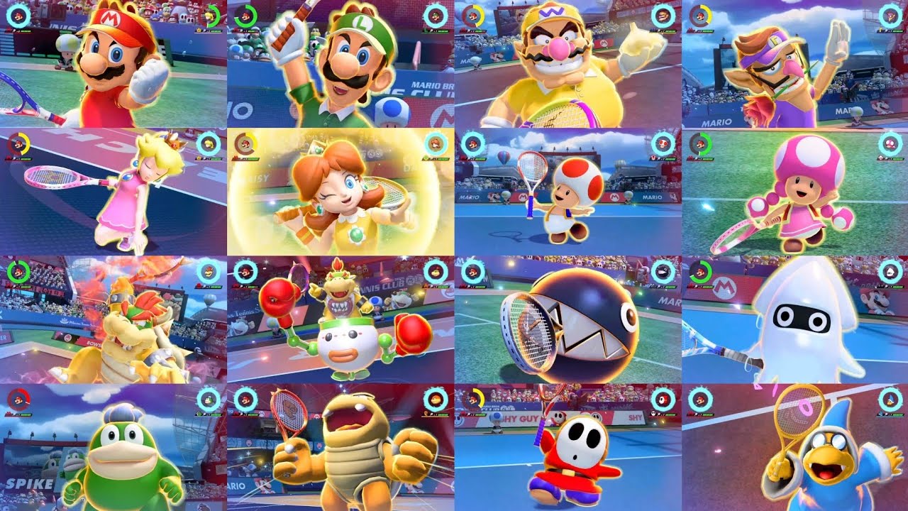 Mario Tennis Aces all character's special shots