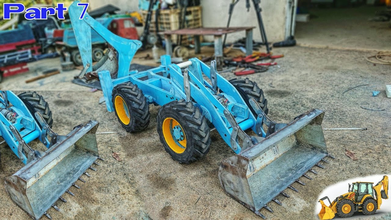How to make Compact Utility Loaders Blackhoe RC Cat 444f2 from PVC and Steel Part 7