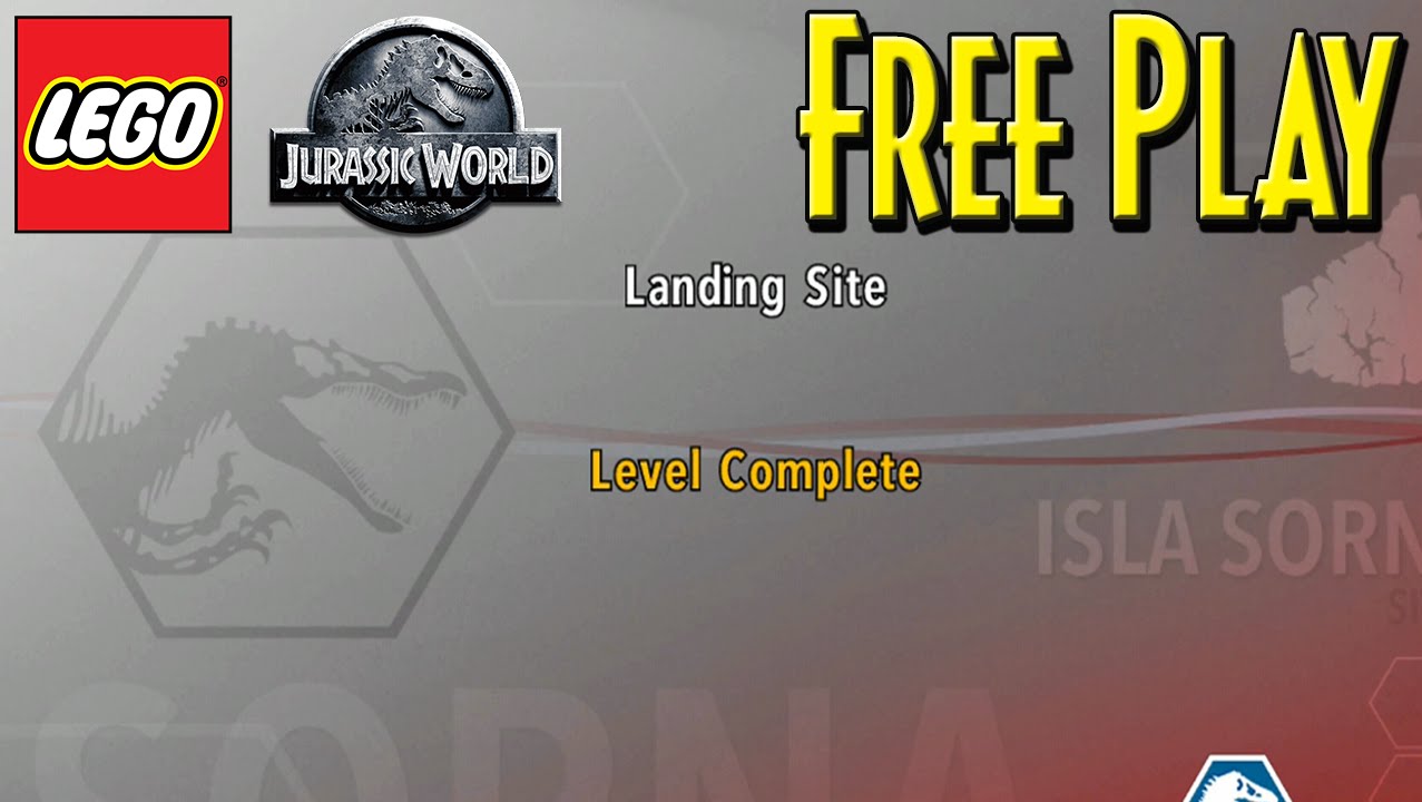 LEGO Jurassic World Free Play - Landing Site 100% All Minikits & Amber Brick