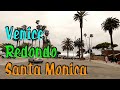 Santa Monica, Venice, Hermosa beach. Los Angeles Drive Tour Video in a cloudy day. FHD