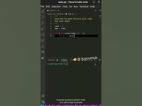 inverted pyramid pattern with the same digit #programming #reels # ...