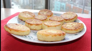 Russian cheese pancakes - SYRNIKI. Tasty breakfast in 10 minutes. Eng sub.