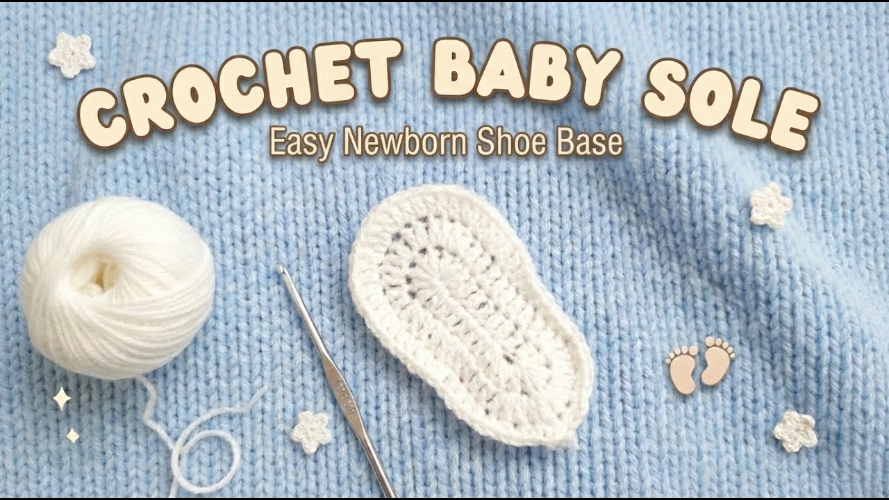 How to Crochet by Baby Shoe Sole | Foundation for shoe