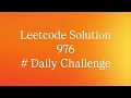 Leetcode 976 Solution