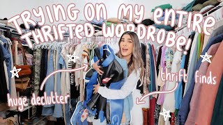 EXTREME CLOSET CLEANOUT ☆ trying on EVERYTHING I ever thrifted! *send help*