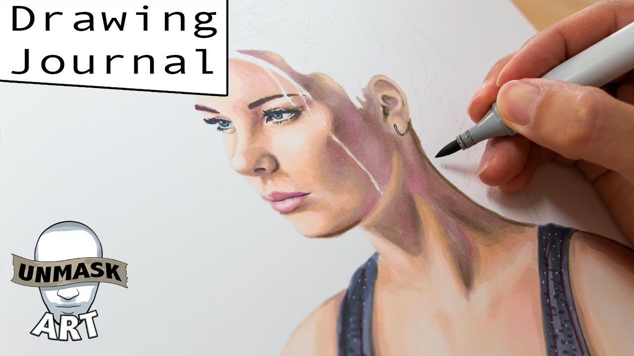 "Coloring Hair With Markers" Drawing Journal LIVE 81 YouTube