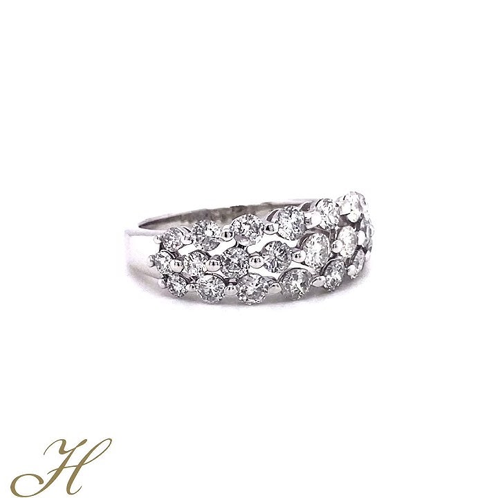 9ct White Gold Diamond Band Ring