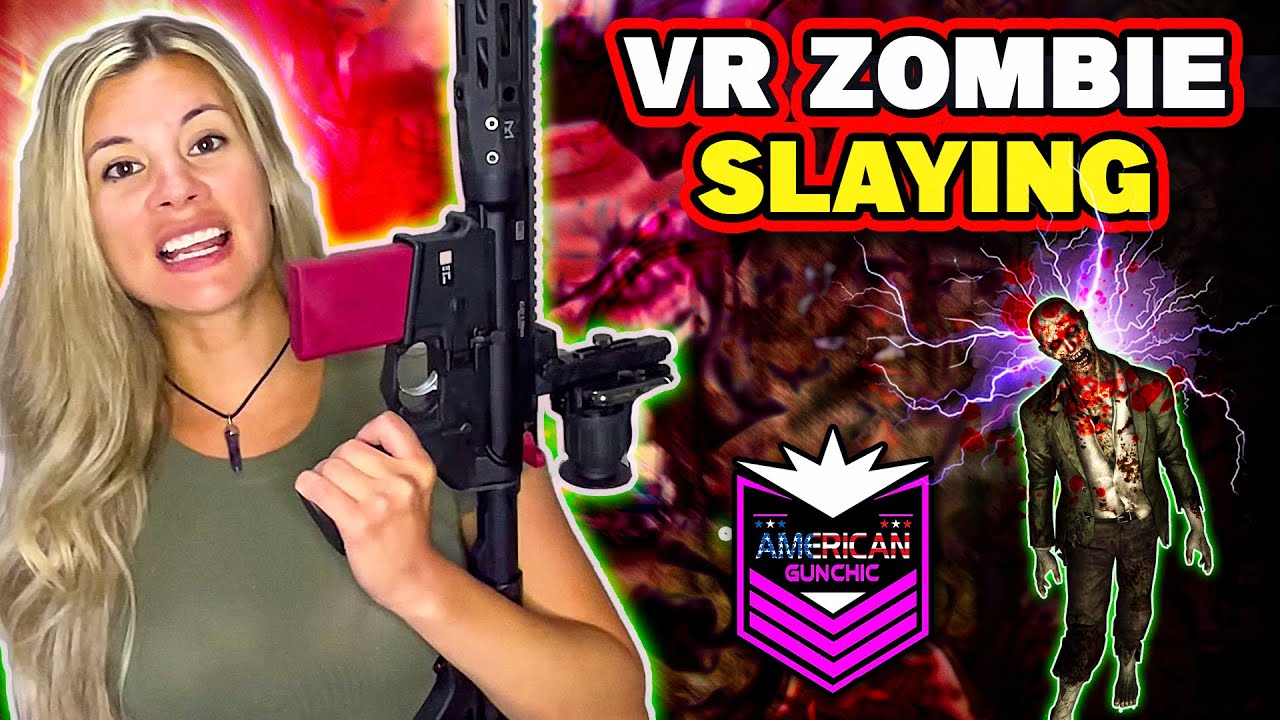 HOTT Chic Slays Zombies in Games Made for Your ACTUAL RIFLE!!  Virtual-Shot!!!