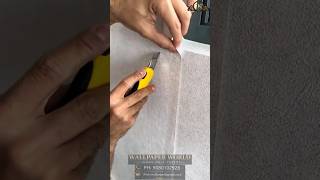 ✨ Perfect Wallpaper Installation & Precision Cutting | Satisfying Wall Transformation #Shorts