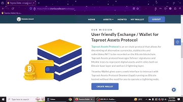 Tiramisu web Wallet- The Cryptocurrency wallet and exchange for the Taproot Assets Protocol.