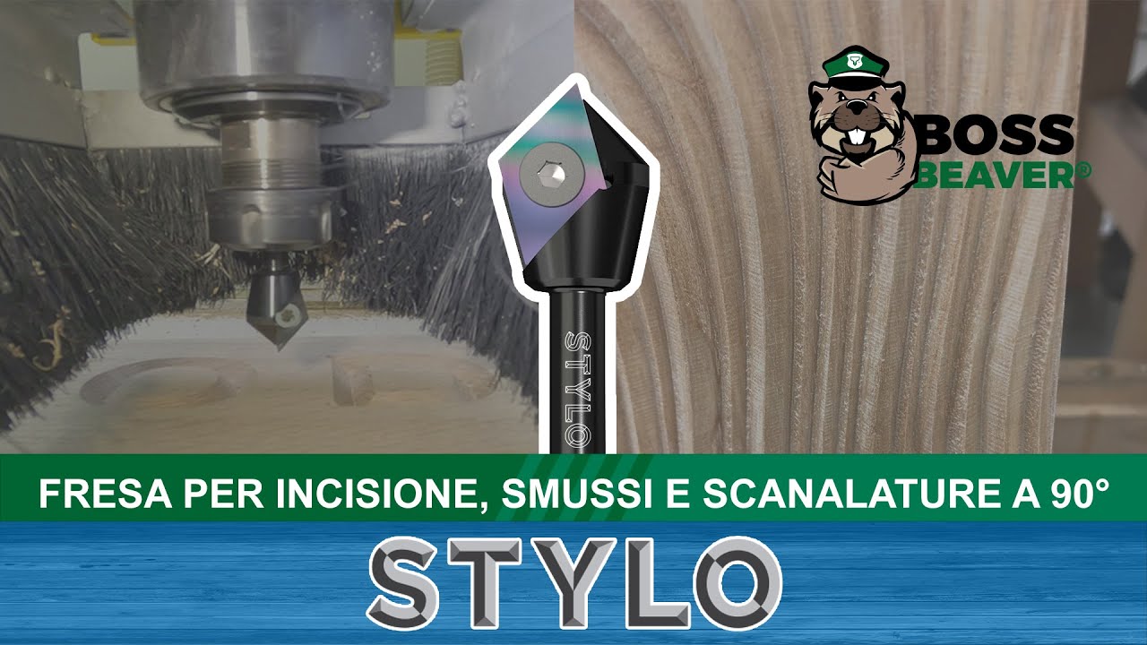 Fresa per incisione, smussi e scanalature a 90° multifunzione | STYLO - Boss Beaver