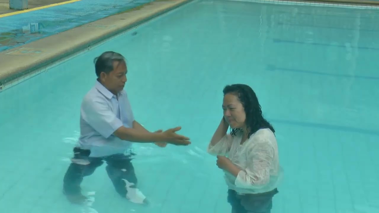 Baptism of sister Elena  Oshaug and short testimony  -  Jun Lumingkit