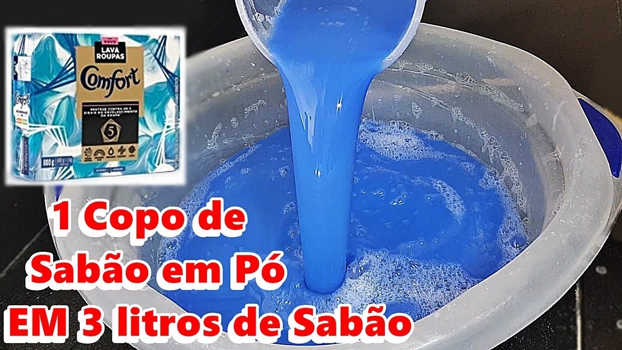 SABÃO LÍQUIDO COM SABÃO EM PÓ COMFORT - YouTube