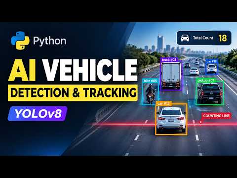 YOLOv8 Object Detection Project | Vehicle Tracking & Counting with Python