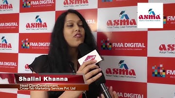Ms. Shalini Khanna, Head Client Development, Cross-Tab Marketing at ASMA Annual Convention 2017