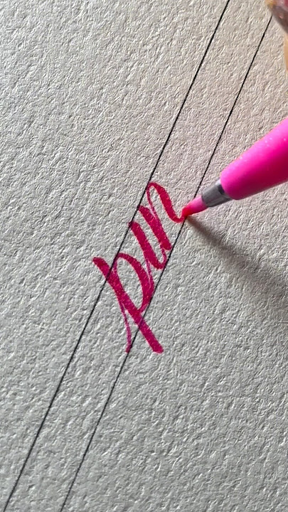 “pink” Brush Pen Calligraphy