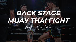Back Stage at Rebellion Muay Thai : Simon Lange and Coach Vinh