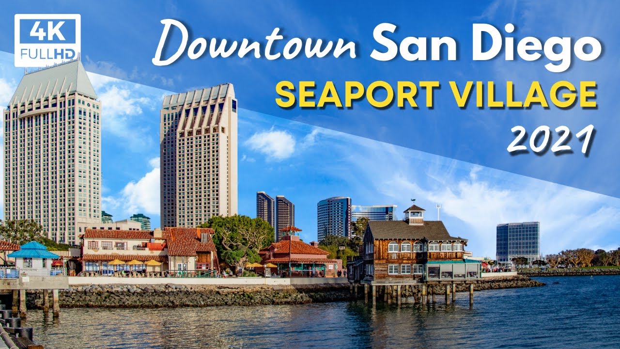 4k] San Diego, Seaport Village, Coronado Ferry Ride, Captions w