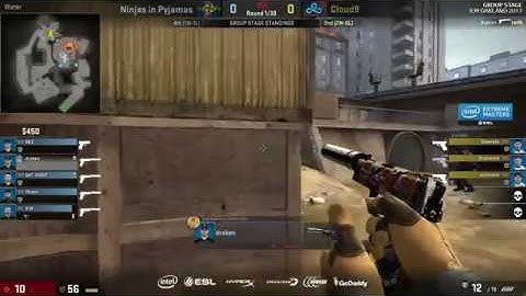 Stewie 2k 1v4 clutch - Cloud9 vs NiP - IEM Oakland 2017
