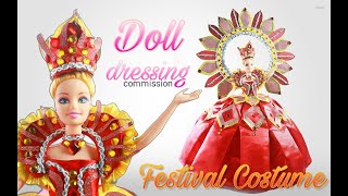 SINULOG FESTIVAL COSTUME NO SEW (commission Doll Dressing)|WatchInHD|LeenGel