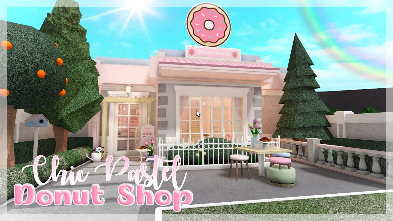 Chic Pastel Donut Shop | Bloxburg Speed Build - YouTube