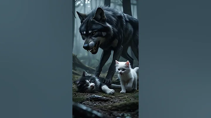 Video 9094511: forest cat big, little forest, big cat attack, big cat black, cat meets big