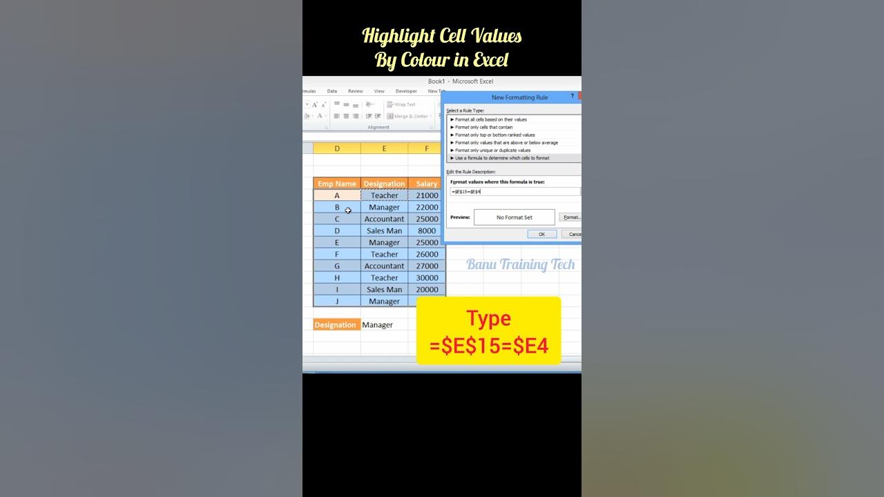 Best Way to Highlight Cell Values By Colour in Excel Tamil excel 