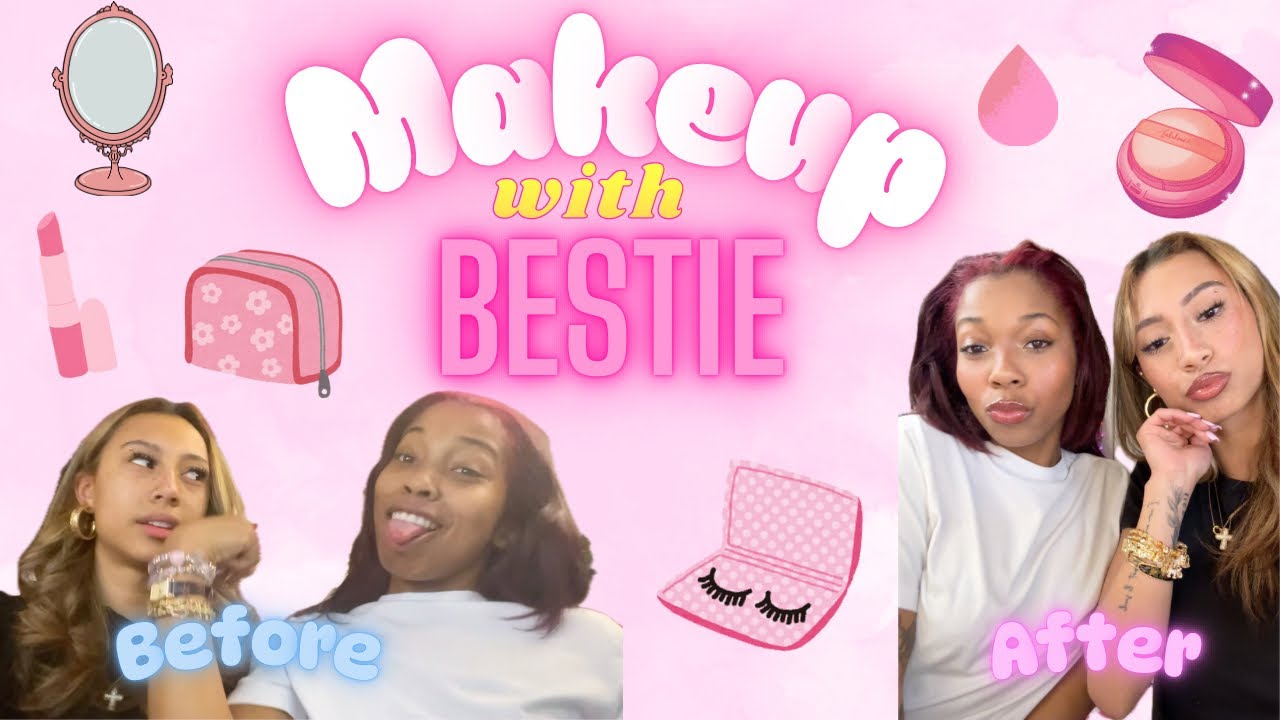 Bestie tries my makeup look! (we had a blast) #foryou #funny #bestie #viral #blowup #makeup #real