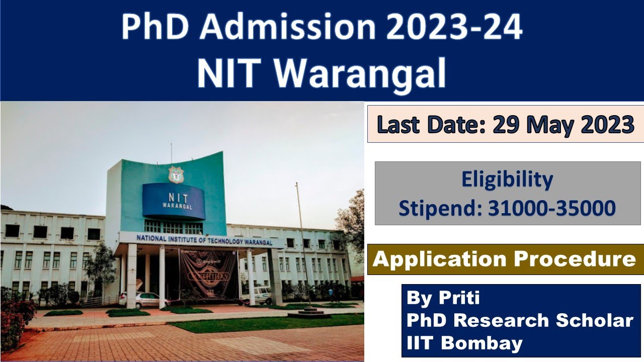NIT Warangal PhD Admission 2023 || PhD Admission 2023 - YouTube