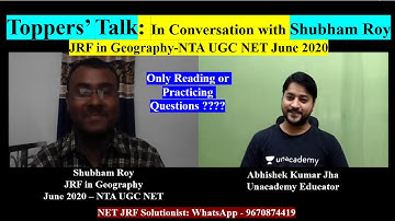 Toppers Talk | Shubham Roy | JRF in Geography | June 2020 | NTA UGC NET
