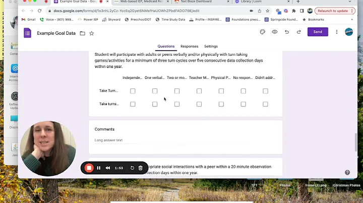 Special Education Data Sheets using Google Forms