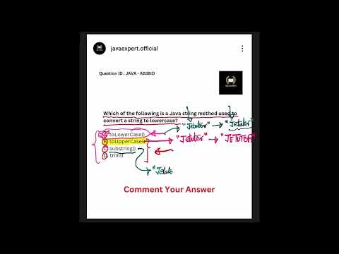 Java string method used to convert a string to lowercase? || Java:AB38ID || JE Tutor Team
